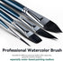 Transon 10pcs Natural Watercolor Paint Brush Set Professional for Watercolor Acrylic Ink Gouache Tempera Blue Color...