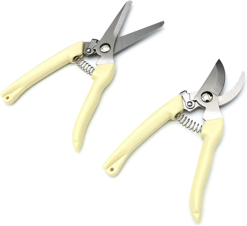 2Pcs Gardening, Flowers, Branches, Trimming Scissors, Stainless Steel Blade Scissors (Ivory White)...
