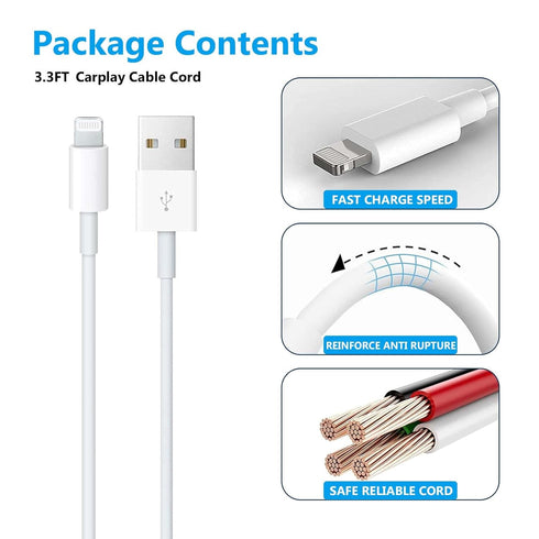 Car Carplay Cable Charging Cord Compatible with Old iPhone 14 Pro Max, 13 Pro Max, SE 2nd, 12, 11, Xs, XR, iPad 4 5 6 7 8, Mini 2 3 4 5, Air 2/3 C...