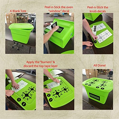 Toy Kitchen Stove Decals Stickers for Kids Pretend Play Glossy Black...