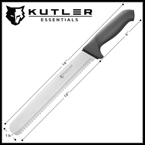 KUTLER Professional 10-Inch Bread Knife and Cake Slicer with Serrated Edge - Ultra-Sharp Stainless Steel Cutlery...