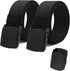Nylon Tactical Military Men Belt Webbing Canvas Web Belts with Plastic Buckle No Metal Nickel Free, 2 Pack...