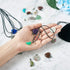 FASHEWELRY 20Pcs Random Crescent Moon Heart Chakra Stone Pendants Healing Crystal Gemstone Charms & 20Pcs Black Waxed Cotton Necklace Cord & 1Pc V...