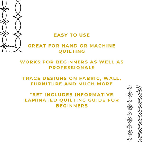 Quilting Creations Stencils for Machine and Hand Quilting - 2 Quilting Stencils for Border Patterns | Border Plastic Quilt Stencil Set with Guide...