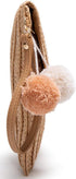 Straw Shoulder Bag Straw Clutch Women Hand-woven PomPom Straw Crossbody Bag Summer Beach Envelope Purse Wallet...