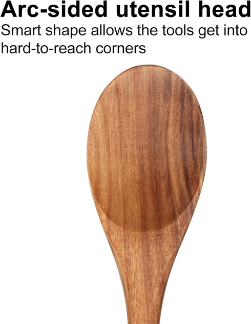 14 Inch Large Wooden Spoon for Cooking Mixing Spoon Serving Spoons Big Non Stick Wood Spoon Spatula Long Handle Spoon Stirring Cooking Spoon...