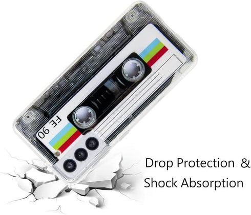 FAteam Case for Galaxy S21 5G Shockproof Scratchproof with TPU Soft Bumper Retro Cassette Tape Case Compatible with Samsung Galaxy S21 5G...