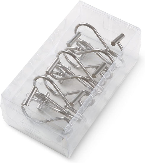 Nickel Shower Curtain Hooks, Rust Proof Shower Curtain Rings for Bathroom, Silver Metal Decorative Shower Curtain Hooks Hangers for Shower Curtain...