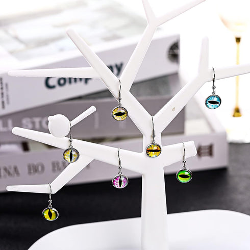 50 Pieces Earrings Wire Hooks Blanks Bezel Trays with 50 Pieces 12 mm Glass Cabochons Setting, Silver Stainless Steel Earring Blanks for DIY Jewel...