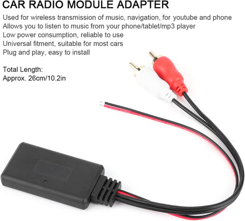 Bluetooth Aux in Adapter Cable Universal Wireless Bluetooth Module Adapter AUX Audio 2 Auxiliary Cable Car Radio Connector...