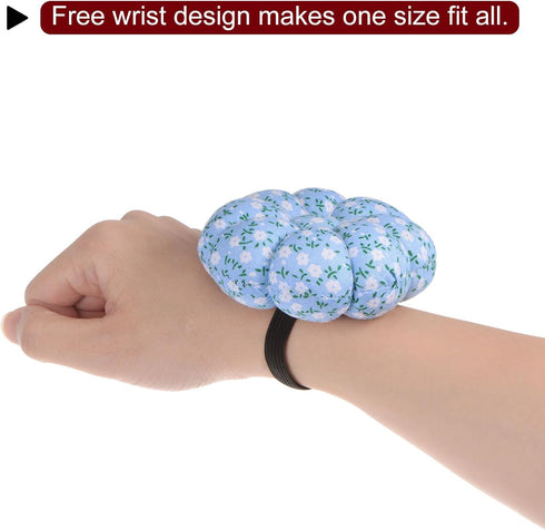 HARFINGTON 2pcs Wrist Pin Cushion Pumpkin Needle Sewing Pincushion Pin Holder with Elastic Wrist Belt Fit All Wrist Sizes for Sewing Quilting Need...