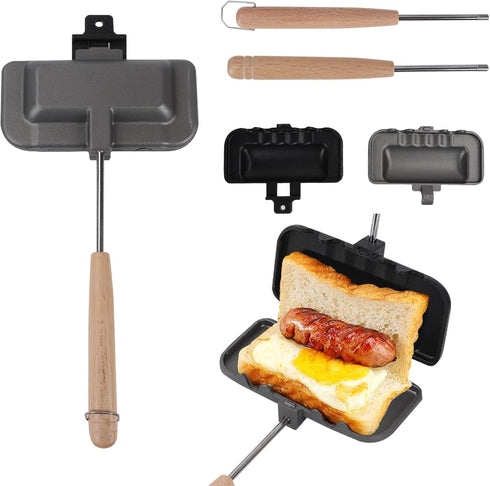 Sandwich Maker Pan, Double-Sided Frying Pan, Nonstick Sandwich Maker Flip Grill Pan, Grilled Cheese Maker, Breakfast Sandwich Maker for Breakfast ...