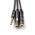 REXUS Black 3.5mm Y Splitter Stereo Audio Cable 4-Pole Male to 2 Female for Headphone, Headset Splitter Adapter Extension Aux Cable, Compatible Mo...