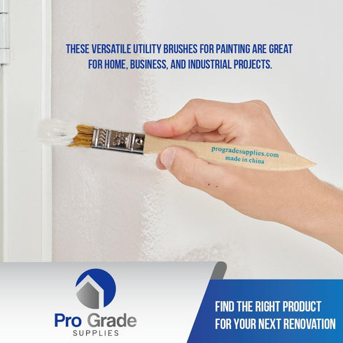 Pro Grade - Chip Paint Brushes - 96 Ea 1/2 Inch Chip Paint Brush Light Brown...