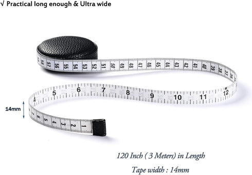 3m/120 Tape Measure Body Measuring Tape for Body Cloth Tape Measure for Sewing Fabric Tailors Medical Measurements Tape Dual Sided Sewing Cloth Ta...