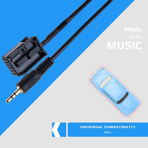 AUX Input Audio Cable Adapter Compatible with Opel Vauxhall Agila Astra Antara Corsa Combo Meriva Movano Signum Tigra Vectra Vivaro Zafira vehicle...