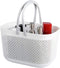 UUJOLY Plastic Organizer Storage Baskets with Handles, Shower Caddy Bins Organizer for Bathroom and kitchen?White?...