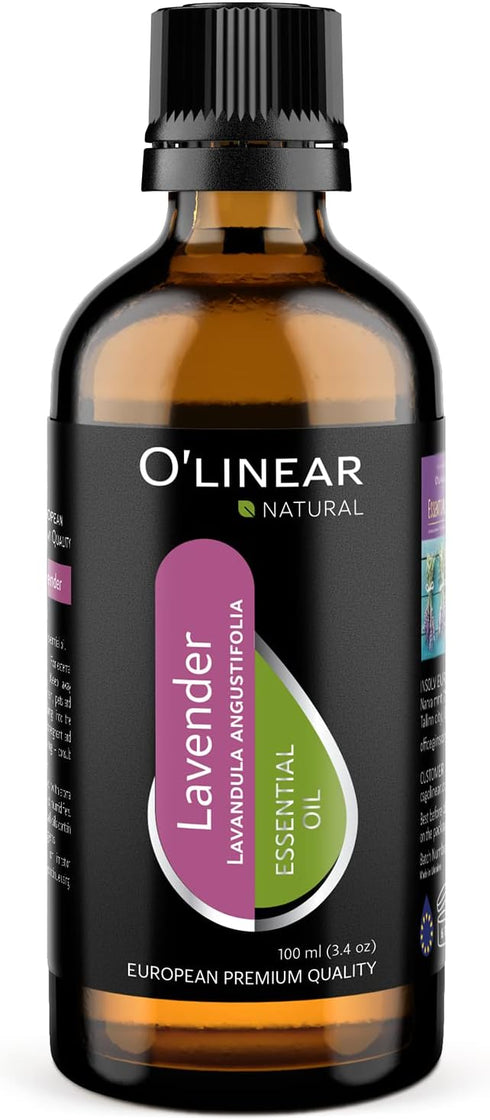 Pure Lavender Essential Oil by O'linear - Tension Relief Lavender Oil for Diffuser & Humidifier - Perfect Bedroom Essential for Deep Dreams - Lave...