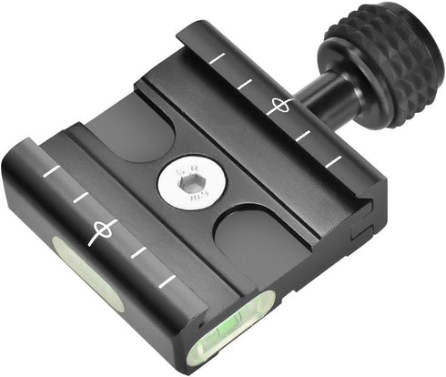 UTEBIT 50mm Quick Release Plate Clamp, Srca Swiss Clamp QR Clamp 3/8" with 1/4" Adapter &Bubble Level, Compatible for Tripod Ball Head...