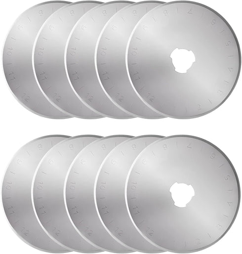WhisperDream 45mm Rotary Cutter Blades - 10 Pack Replacement Blades - Sharper Blades Have Better Cutting Effect, Great for Sewing, Quilting Suppli...