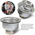 Highcraft 9737 Double Cup Kitchen Sink (3-1/2 Inch) Stainless Steel Drain Assembly With Strainer Basket and Rubber Stopper, 1 Count (Pack of 1)...
