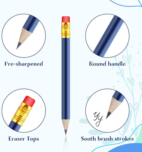 24 Pcs Mini Pencils Golf Pencils With Erasers Bridal Shower Pencils HB Graphite Pencil For Students Designers Architects School Office(white)...