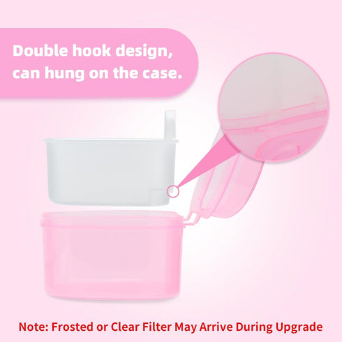 Dental Orthodontic Retainer Container Cleaning Case,Denture Bath Box Case Cup Holder, Mouthguard Storage Soaking Case - Pink...