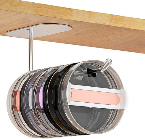 Tumbler Lid Organizer, Lid Organizers Inside Cabinet, Stainless Steel Tumbler Lid Storage Hook, Space Saving Cup Lid Organizer for Yeti Tumbler/St...
