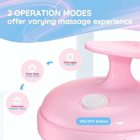 Electric Cordless Hair Scalp Massager, Portable Head Scratching Scrubber with 2 Modes Vibration Comb for Hair Growth, Deep Cleansing and Stress Re...