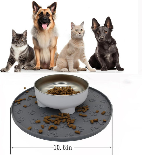 Silicone pet Food mat, Dog Food and Water mat, Raised Edge Rubber mat for Dog Bowls, Prevents Food and Water from staining Floors, Suitable for Sm...