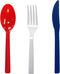 Party Essentials Patriotic Assortment Hard Plastic Combo Pack, Disposable Cutlery Sets, 51 Pieces/ 17 Place, Red/White/Blue...