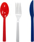 Party Essentials Patriotic Assortment Hard Plastic Combo Pack, Disposable Cutlery Sets, 51 Pieces/ 17 Place, Red/White/Blue...