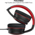 RORSOU R10 On-Ear Headphones with Microphone, Lightweight Folding Stereo Bass Headphones with 1.5M No-Tangle Cord, Portable Wired Headphones for S...