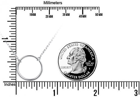 Ladytree S925 Sterling Silver Circle Necklace for Women Dainty Simple Open Circle Pendant Day Collar Style with Rolo Chain 18+2 Inch Trendy Silver...