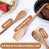 Delicate Wooden Utensils For Cooking, Set of 3, Wood Kitchen Utensils Cooking Tools, 12 Inch Acacia Wooden Spoons Spatula Set, Cooking Gadgets Saf...