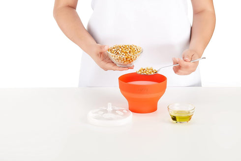 Lékué Mini Microwave Popcorn Maker, 5 x 3.5in, Red...
