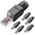 VCELINK RJ45 Connector Tool-Free, CAT6A Field Termination Plug, Gold Plated Modular Plug, UTP CAT6A Connector Toolless for 23 to 26 AWG Network Ca...