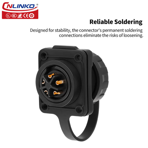 CNLINKO YM-20 5 PIN Waterproof Connector, IP68 Circular Connector, Quick Plugging Aviation Connector, PBT Plastic Shell Solder Connector M20 Male ...
