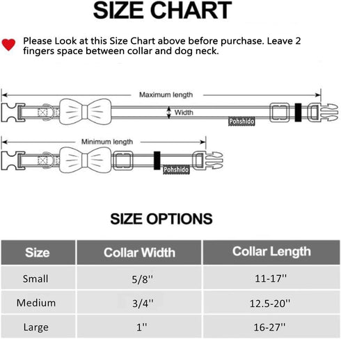 Valentine Dog Bow Tie Collar, Holiday Let's Kiss and XOXO Collar for Large Medium Small Pets Puppies (Medium-(12.5-20") Neck * 3/4" Wide, Let Kiss...