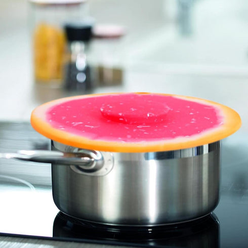 Charles Viancin - Grapefruit Silicone Lid for Food Storage and Cooking - 8''/20cm - Airtight Seal on Any Smooth Rim Surface - BPA-Free - Oven, Mic...