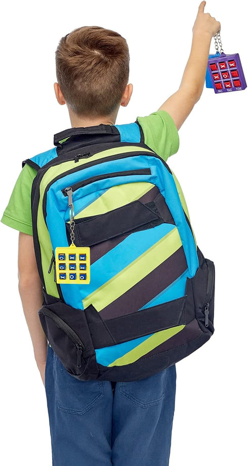 Hicarer Tic Tac Toe Keychain for Kids Ages 8-12 Party Favors Plastic Keyholders for Mini Backpack Clip Birthday Party (Red, Blue, Yellow, Purple,8...