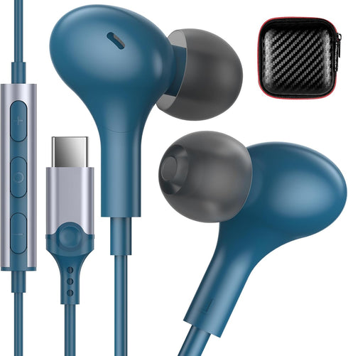 USB C Earbuds for Google Pixel 8 7 Pro 8A 7A 6A 6 Apple iPhone 15 iPad 10, Wired Type C Headphone Earphone with Microphone Small Ear Buds for Sams...