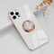 Case for iPhone 15 Pro Ring Holder Case with Diamond Shiny Plating Rose Gold Edge Built-in 360 Rotation Magnetic Kickstand for Women Girls Slim So...