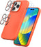 Trianium [6 in 1 Designed for iPhone 14 Pro Max Case Silicone (Orange), with 3 Pack Screen Protector + 2 Pack Camera Lens Protector, Bundle Protec...