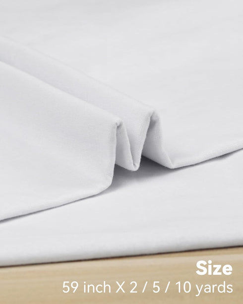 Medium Weight 100% Cotton Muslin Fabric: 59 inch x 2 Yards Bleached Muslin Linen Fabric Material for Sewing Material Apparel Cloth...