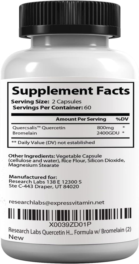 Research Labs Quercetin High Absorption Formula w/Bromelain...