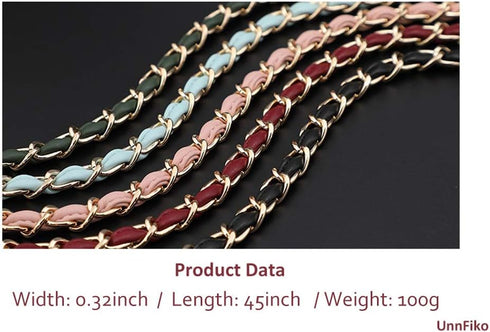 UnnFiko 43" DIY Bag Purse Chain Strap Replacement Crossbody Bag Straps Purse Accessories Straps Handmade Shoulder Bag Charms for Handbag Bags (Pin...