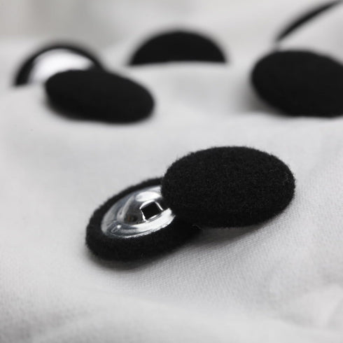 10PCS Fabric Cloth Covered Buttons with Metal Shank Buttons for Suits Gowns Blouses Tuxedo Sweaters Fabric Buttons Black 20mm...