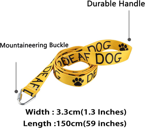Hearing Impairment Dog Leash Deaf Dog Dog Leash Walking Training Dog Leashes Dog Owner Pet Lover Gift (Deaf Dog-YE)...