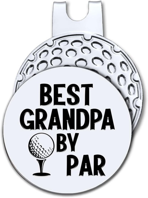 Best Grandpa by Par Golf Ball Marker with Magnetic Hat Clip, Funny Golf Accessories and Golf Gifts for Men Grandpa, Birthday Christmas Retirement ...